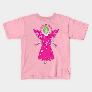 Pink Spring Angel Kids T-Shirt